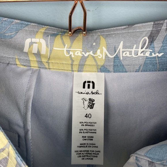 NWT Mens Travis Mathew Outsourced Shorts‎ Size 40 Heather Sleet Floral Trunks - Picture 9 of 9